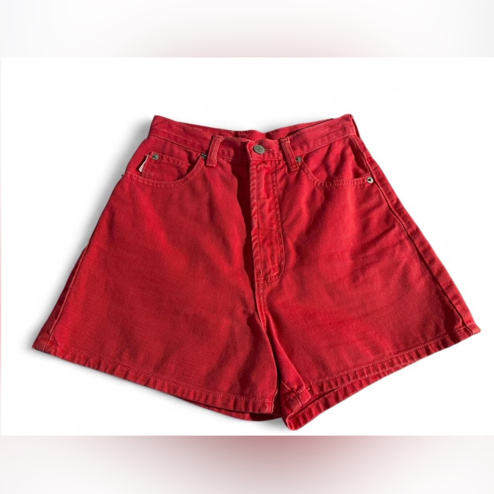 90’s vintage BONGO Bold Red Denim Shorts